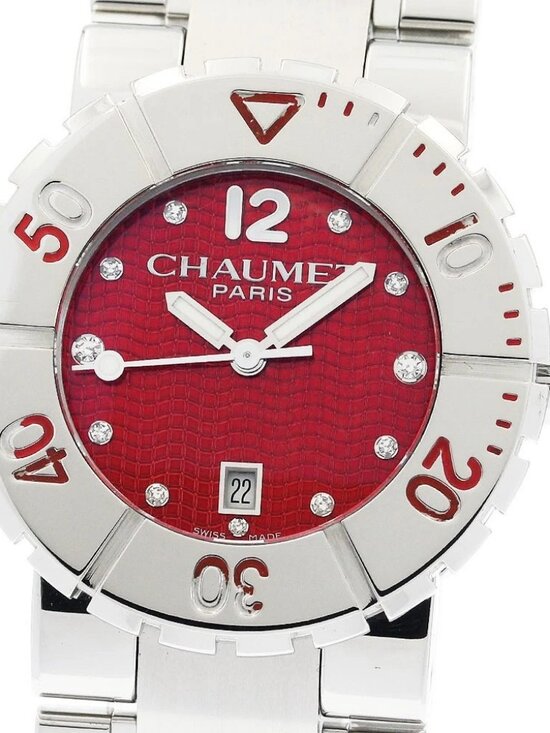 Chaumet Class one 622C 11P diamond Red Dial Quartz Ladies Watch_939220 main image 8